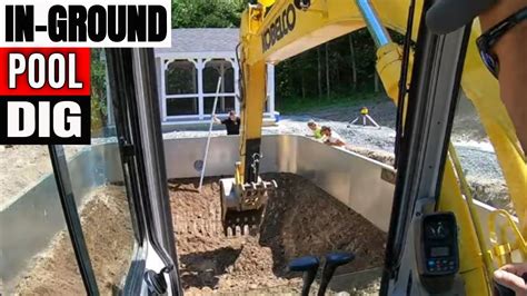 how to dig a pool with a mini excavator|kobelco dig to build a pool.